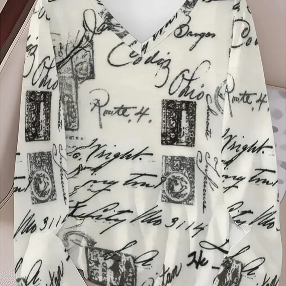 V neck long sleeves top xl - Picture 2 of 4